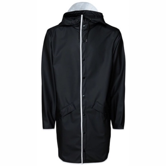 New RAINS UNISEX Long Jacket Reflective Medium $140 Black - Picture 5 of 9